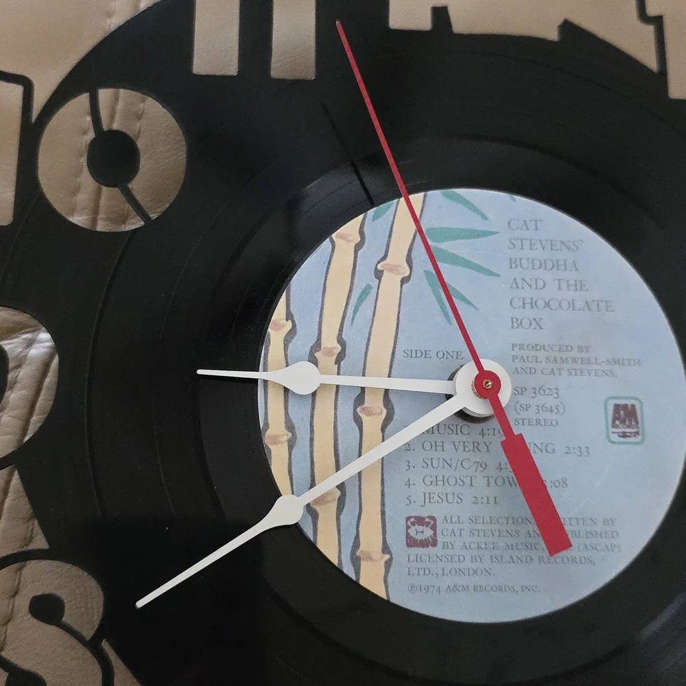 Retro Black Vinyl Record Wall Clock